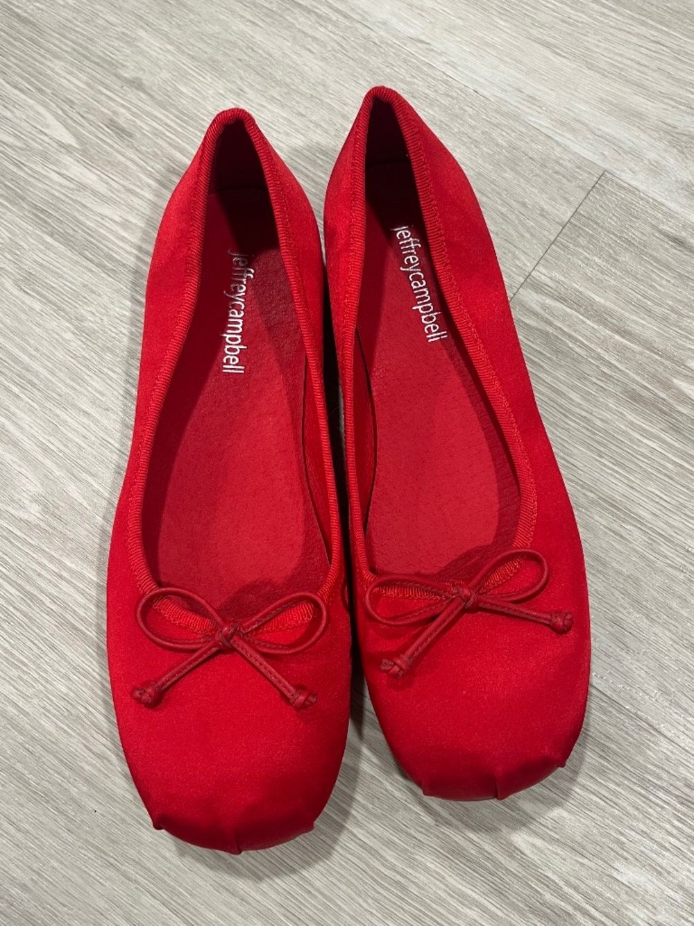 Red Satin Ballet Flats with FREE matching bag!